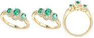 Macy's Emerald (1/2 ct. t.w.) & Diamond (1/10 ct. t.w.) Ring in 14k Gold-Plated Sterling Silver